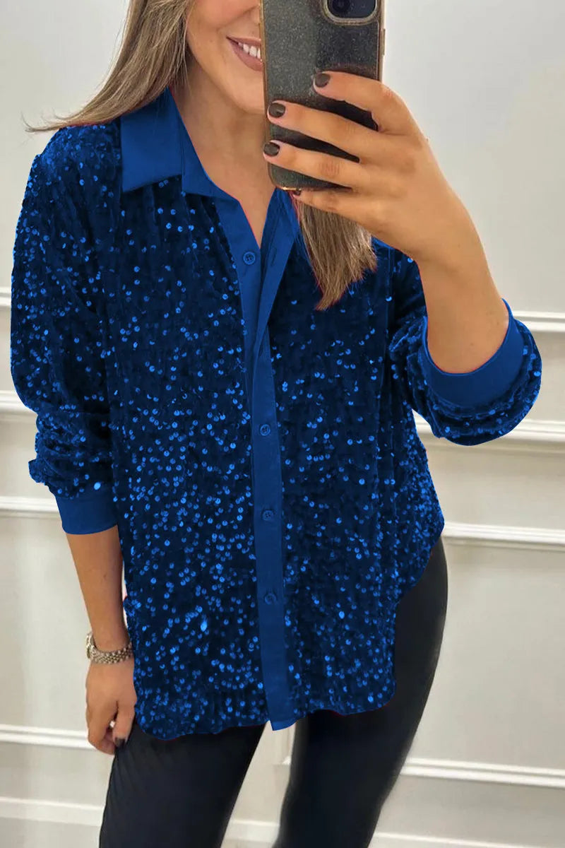 Valeria | Premium Sequin Glam Shirt
