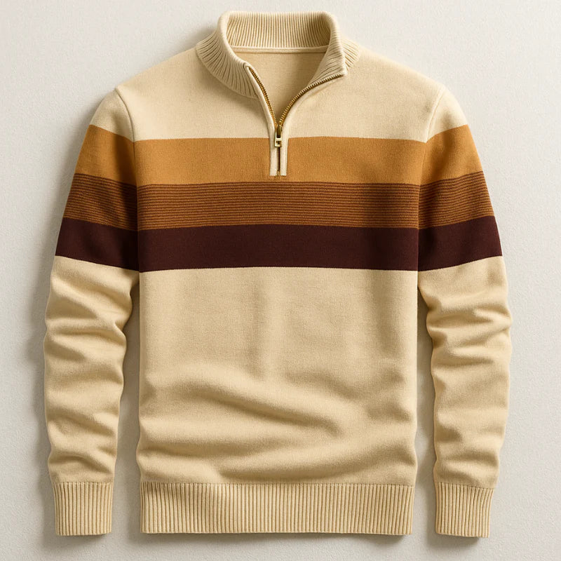 Douglas | Classic Striped Quarter-Zip Sweater
