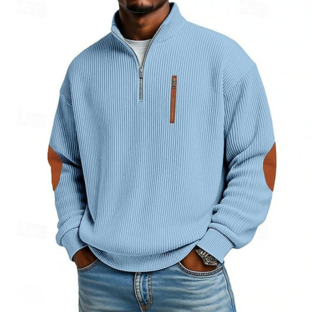 Logan | Elegant Half-Zip Ribbed Pullover