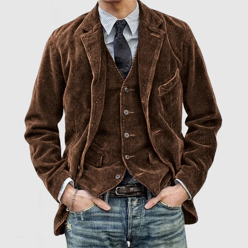 Frank | Premium 2-Piece Corduroy Blazer & Vest Set