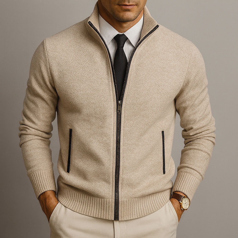 Jake – Merino Wool Zip-Up Cardigan