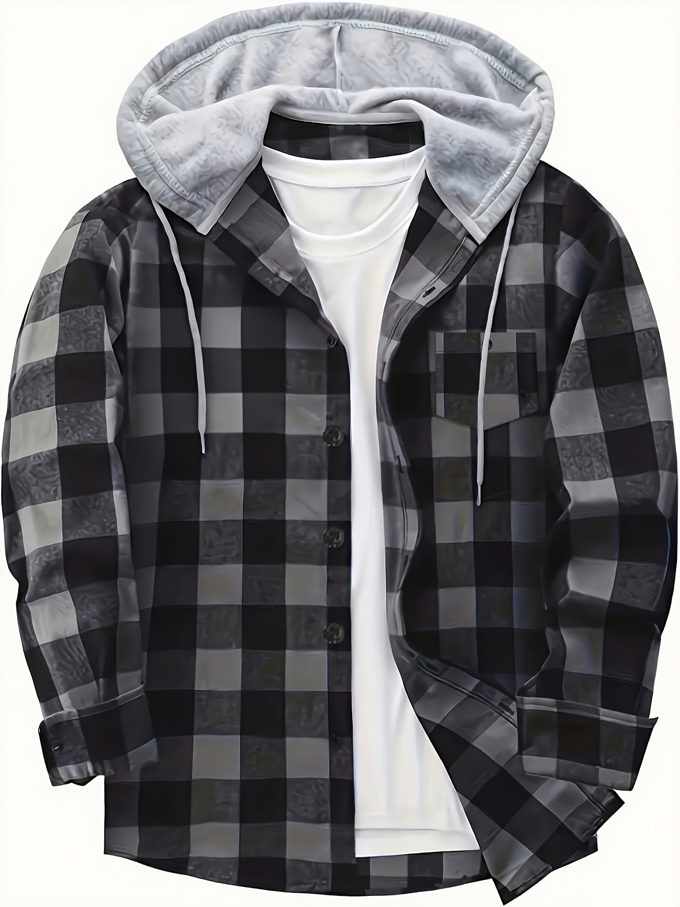 Ellis | Soft Plaid Hooded Shirt Jacket