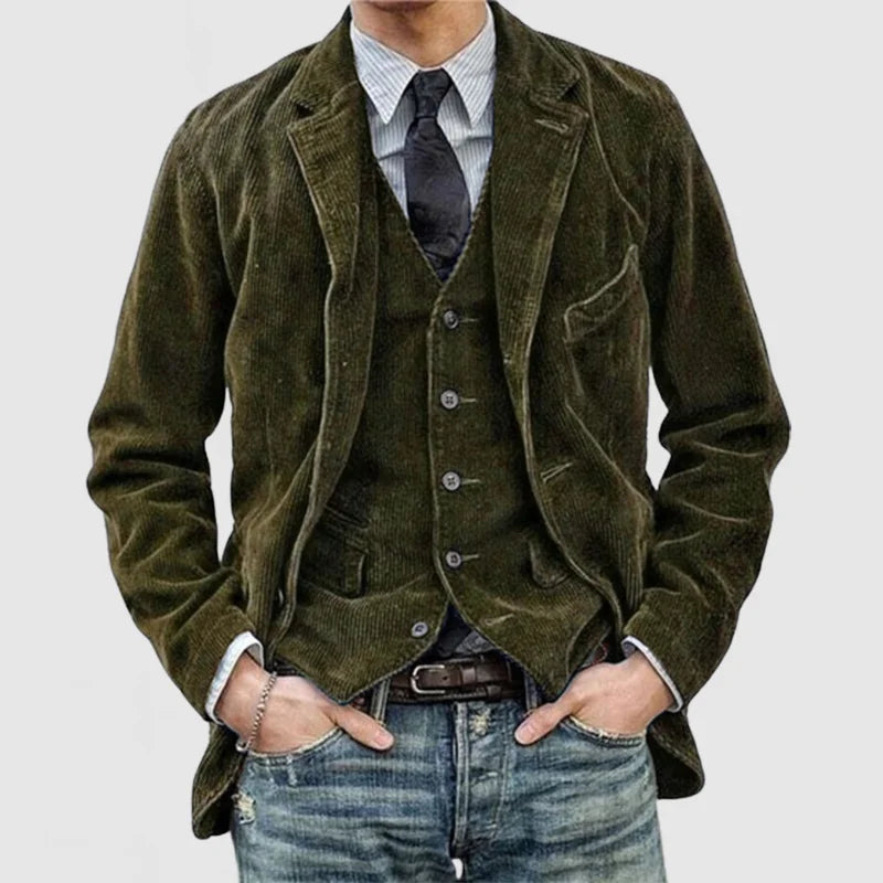 Frank | Premium 2-Piece Corduroy Blazer & Vest Set