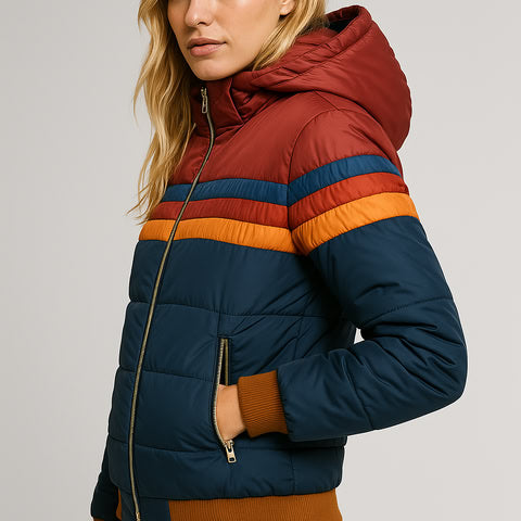 Noelle | Vibrant Colorblock Puffer Jacket