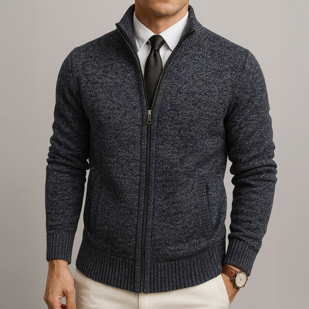 Jake – Merino Wool Zip-Up Cardigan
