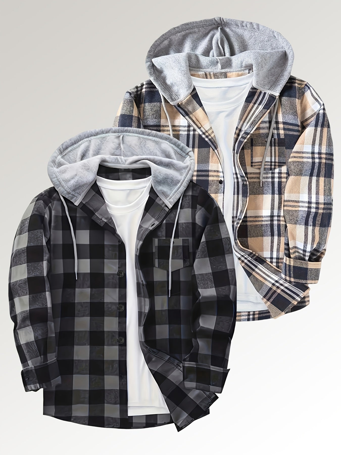 Ellis | Soft Plaid Hooded Shirt Jacket