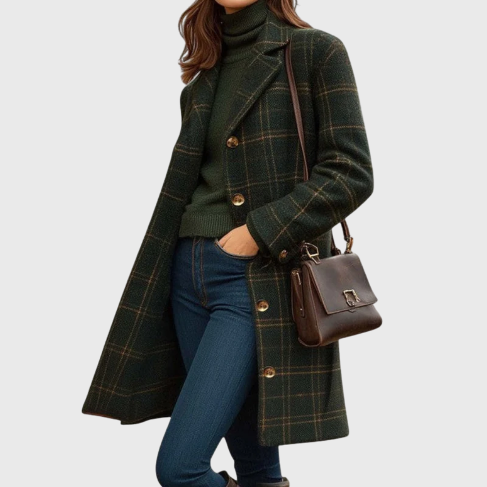 Stephanie | Timeless Checkered Elegance Coat