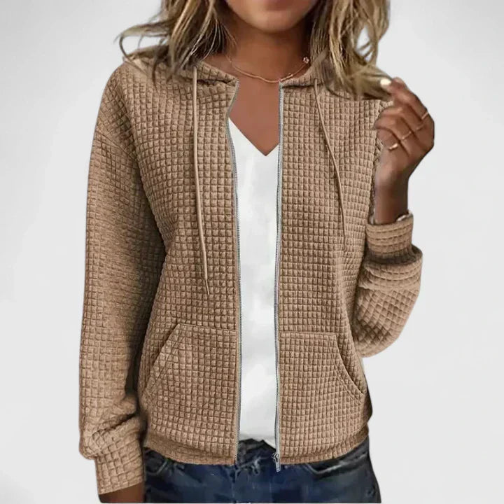 Martha | Elegant Textured Zip-Up Cardigan