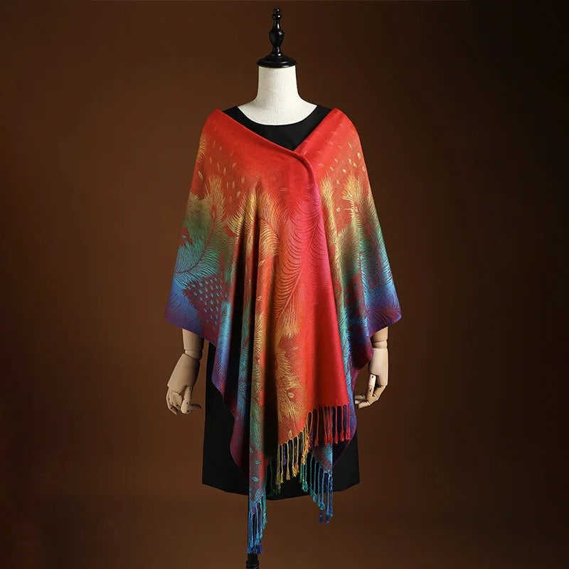 Arielle | Artistic Gradient Fringe Shawl