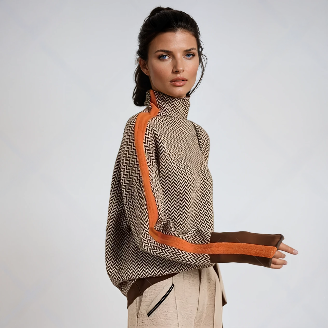 Avery | Elegant Contrast Turtleneck Sweater