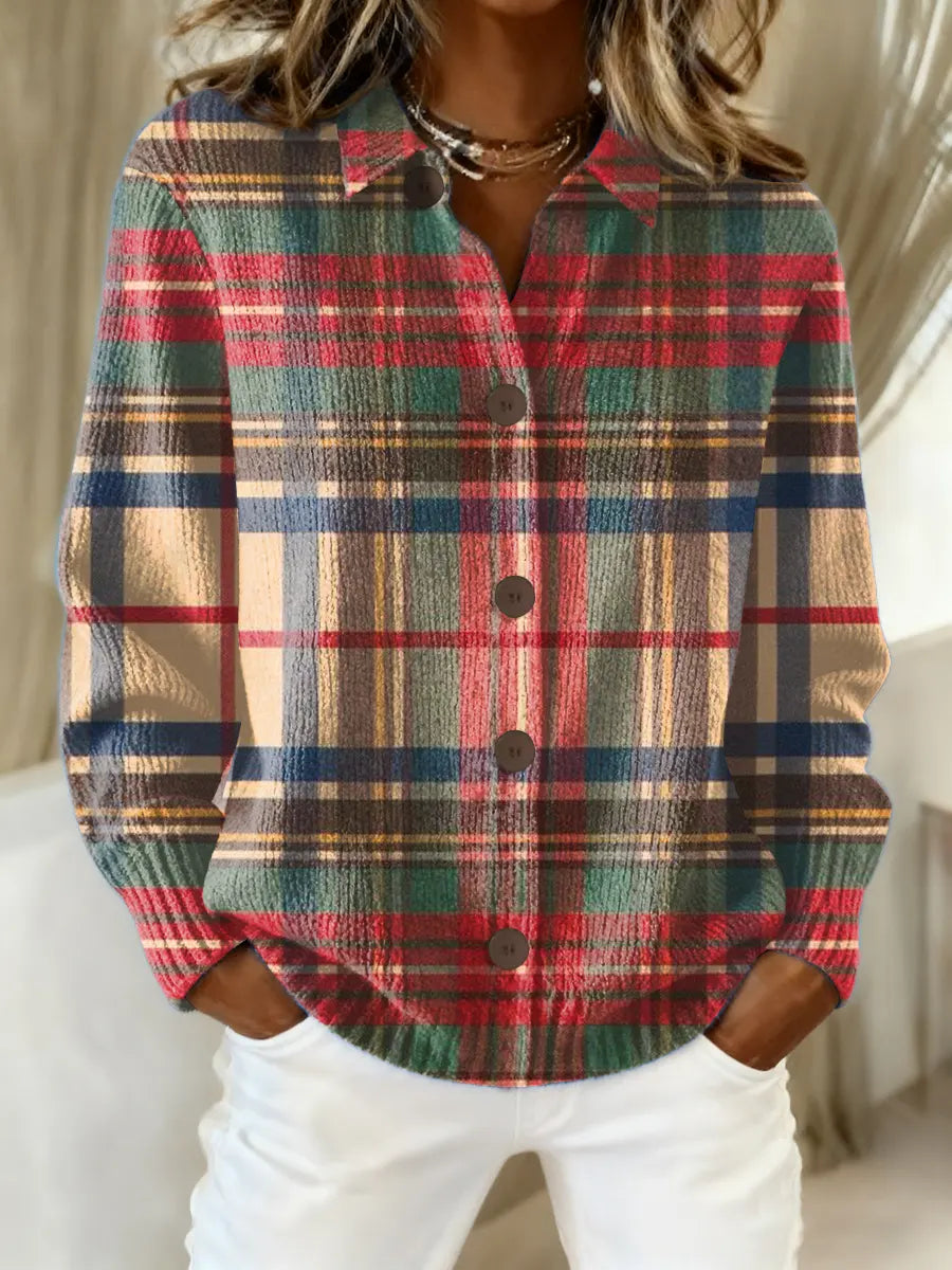 Harper | Classic Checked Button Blouse