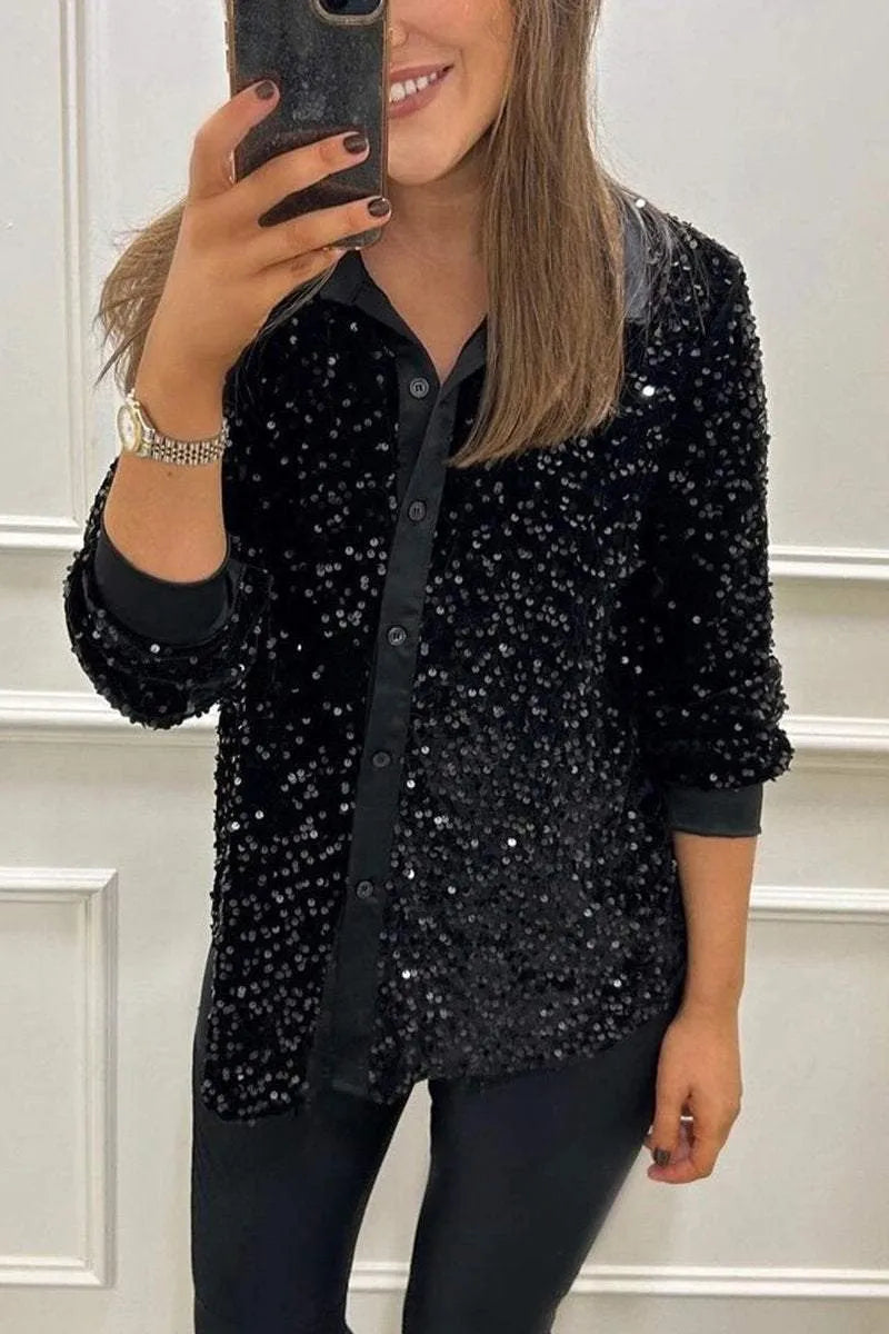 Valeria | Premium Sequin Glam Shirt