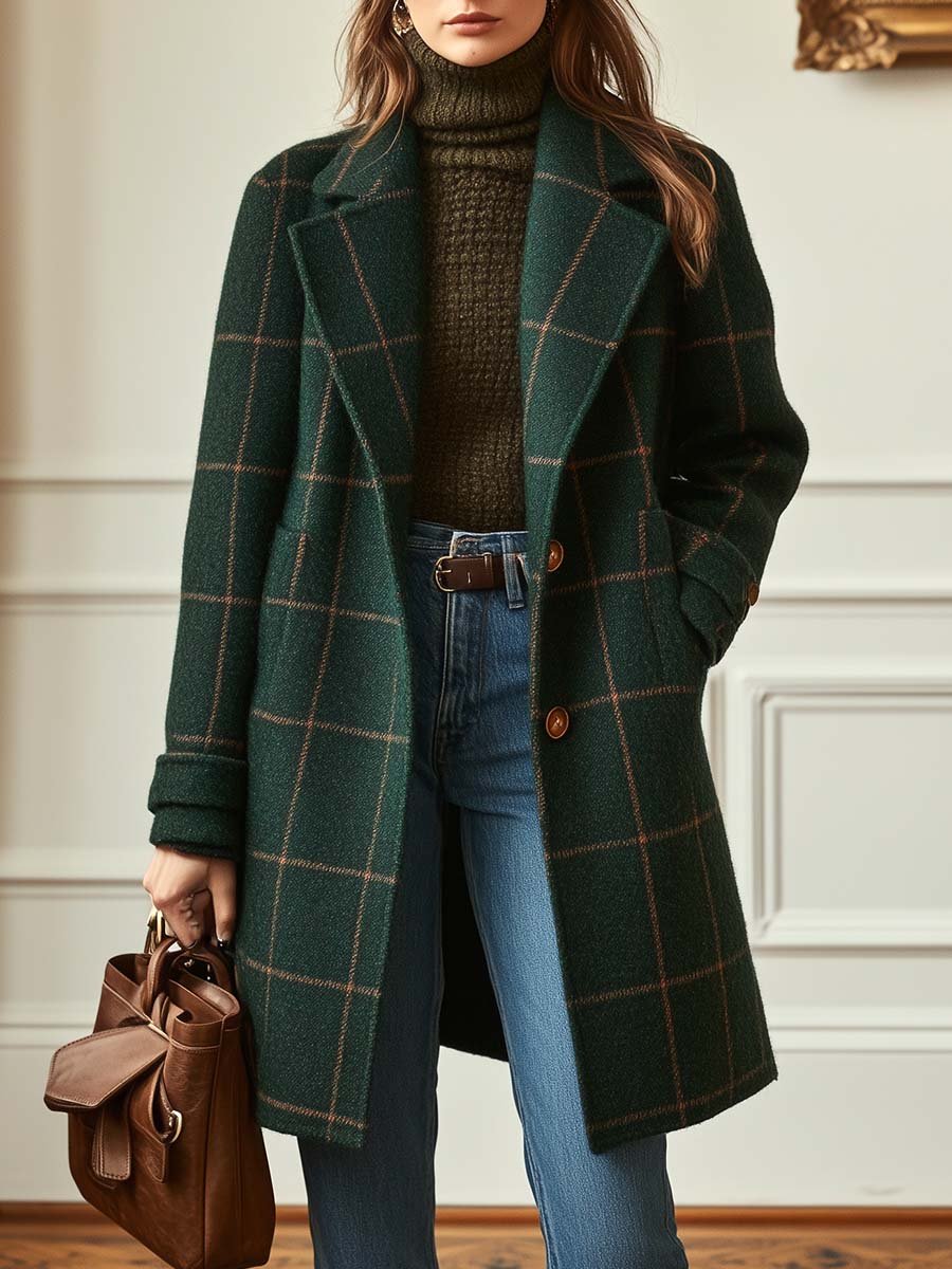 Claire | Elegant Checked Winter Coat