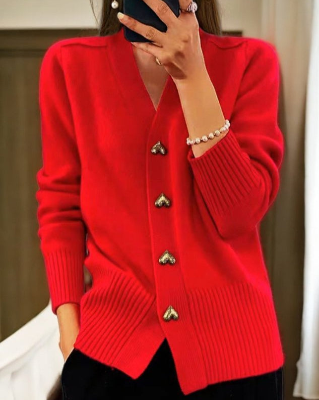 Adele | Elegant Cardigan with Heart-Shaped Buttons