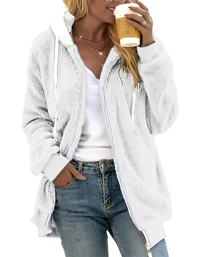Lauren | Elegant Zip-Front Hooded Sweater