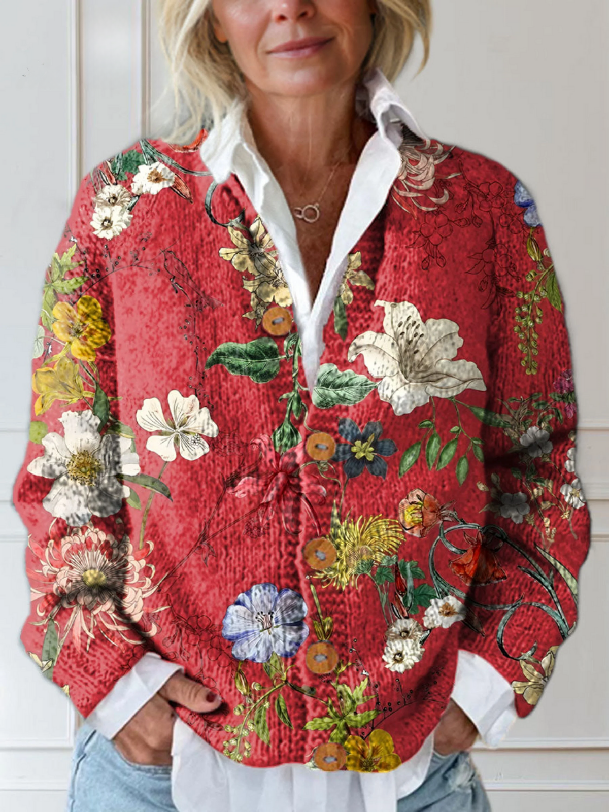Hailey | Vintage Floral Open-Front Cardigan