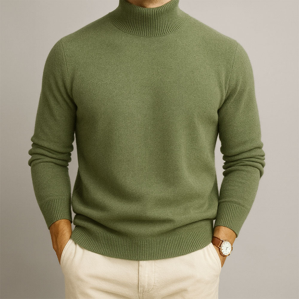 Elias | Refined High-Neck Smooth Silhouette Pullover