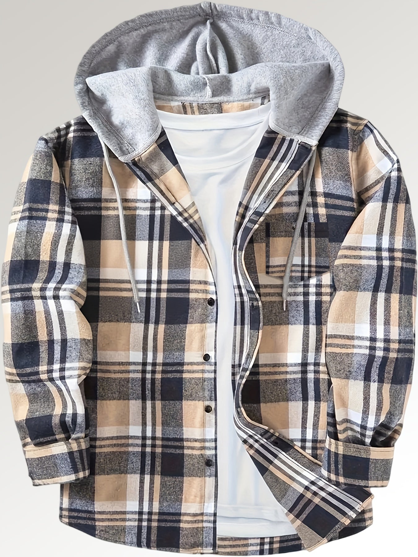 Ellis | Soft Plaid Hooded Shirt Jacket
