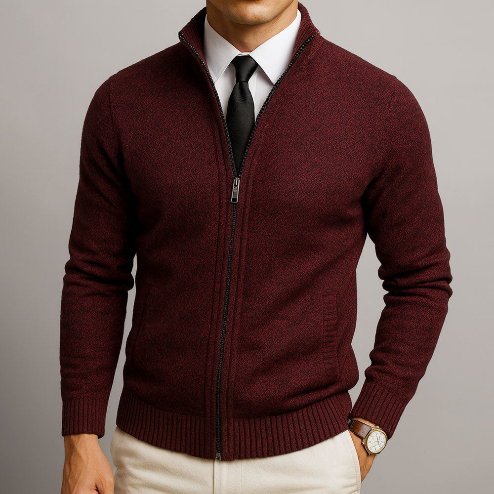 Jake – Merino Wool Zip-Up Cardigan