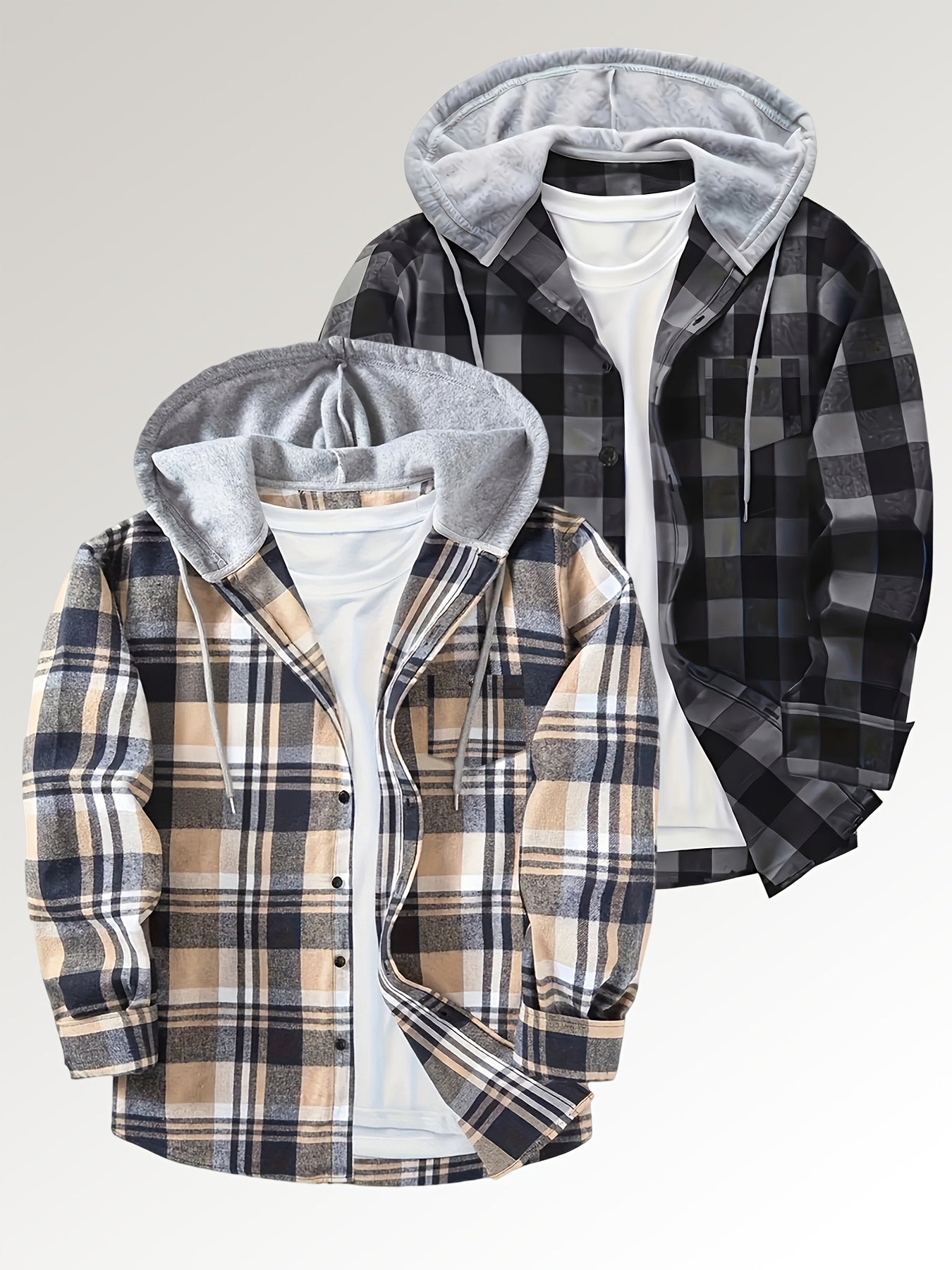 Ellis | Soft Plaid Hooded Shirt Jacket