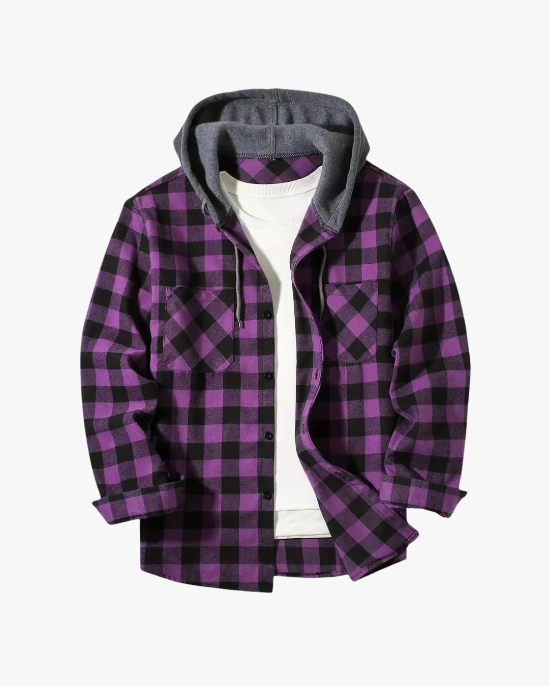 Rowan | Structured Plaid Hooded Statement Jacket