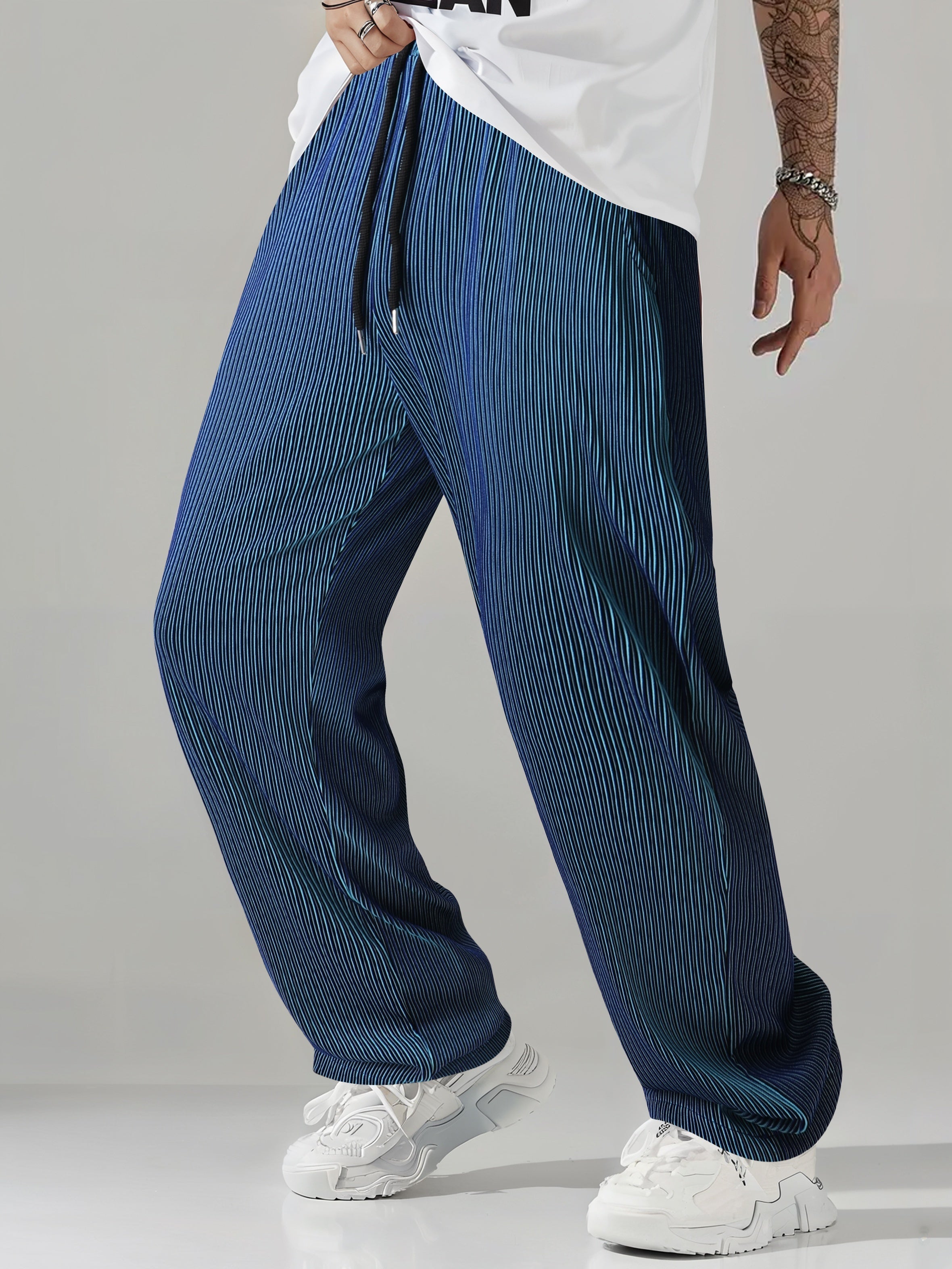 Ellison | Fluid Striped Straight-Leg Pants