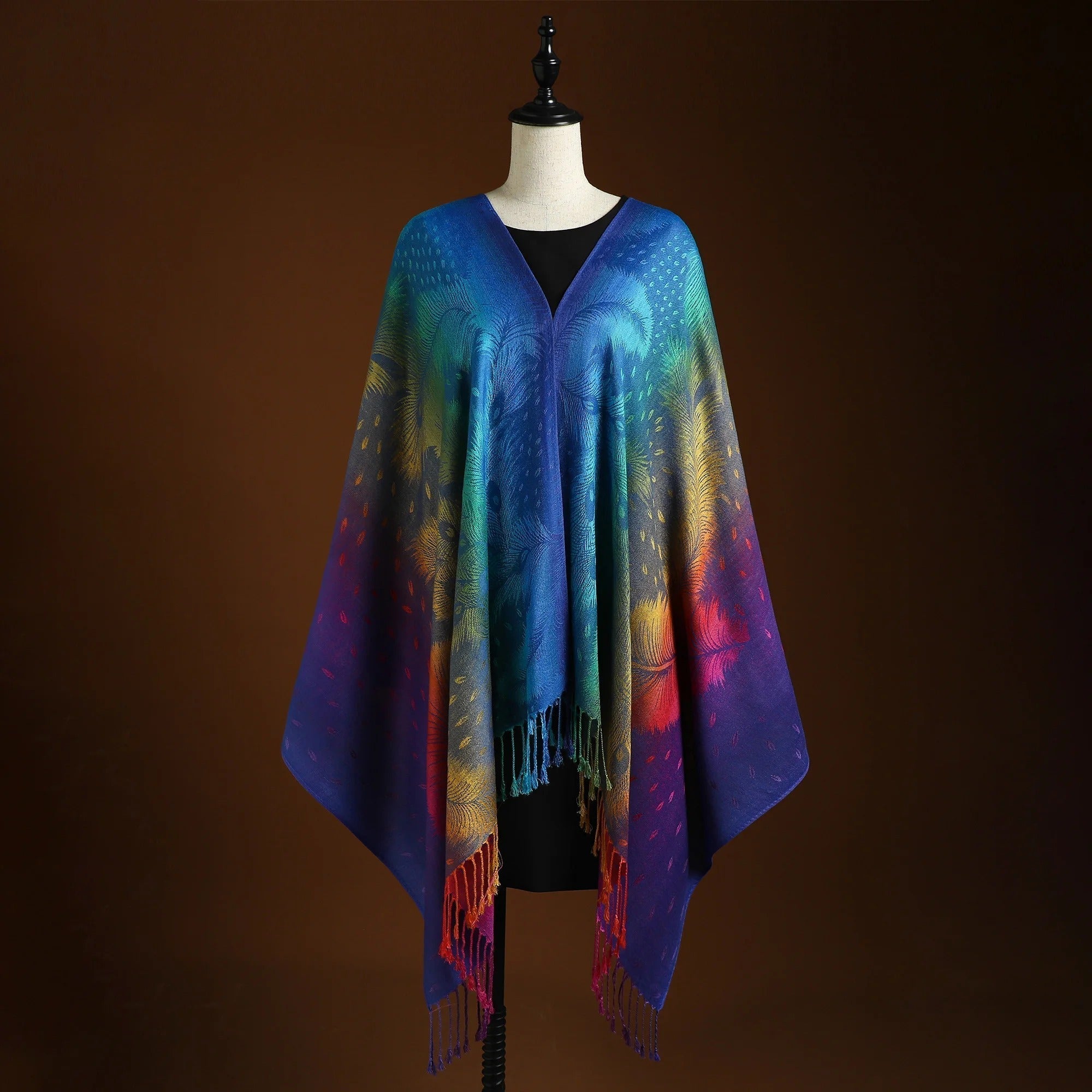 Arielle | Artistic Gradient Fringe Shawl