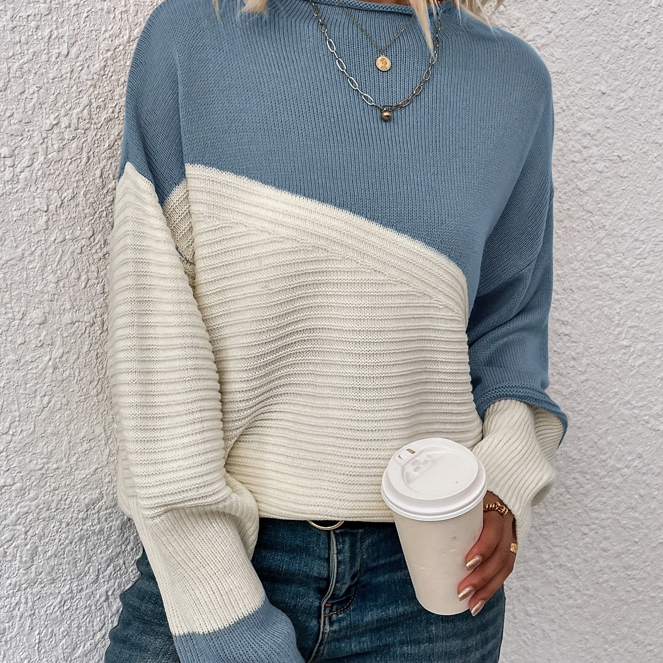 Talia | Chic Two-Tone Drop-Shoulder Style Pullover