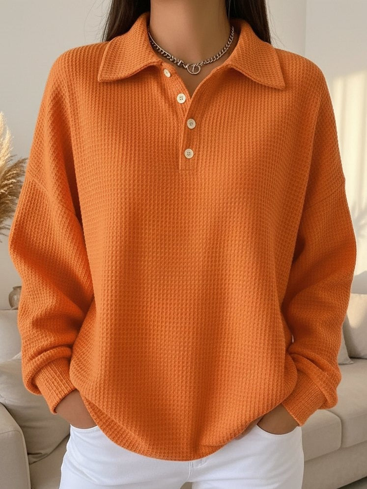 Michelle | Soft Collar Polo Sweater