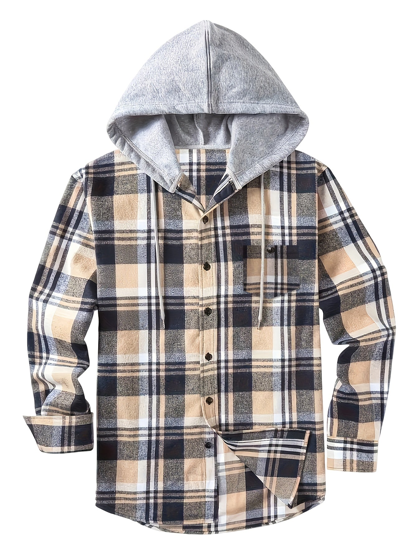 Ellis | Soft Plaid Hooded Shirt Jacket