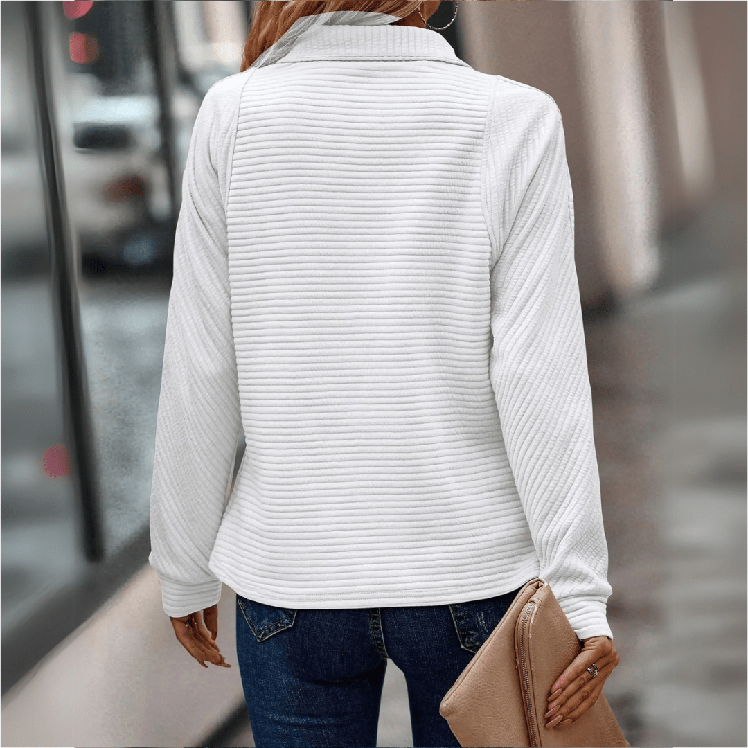 Mara | Textured Half-Zip Everyday Sweater
