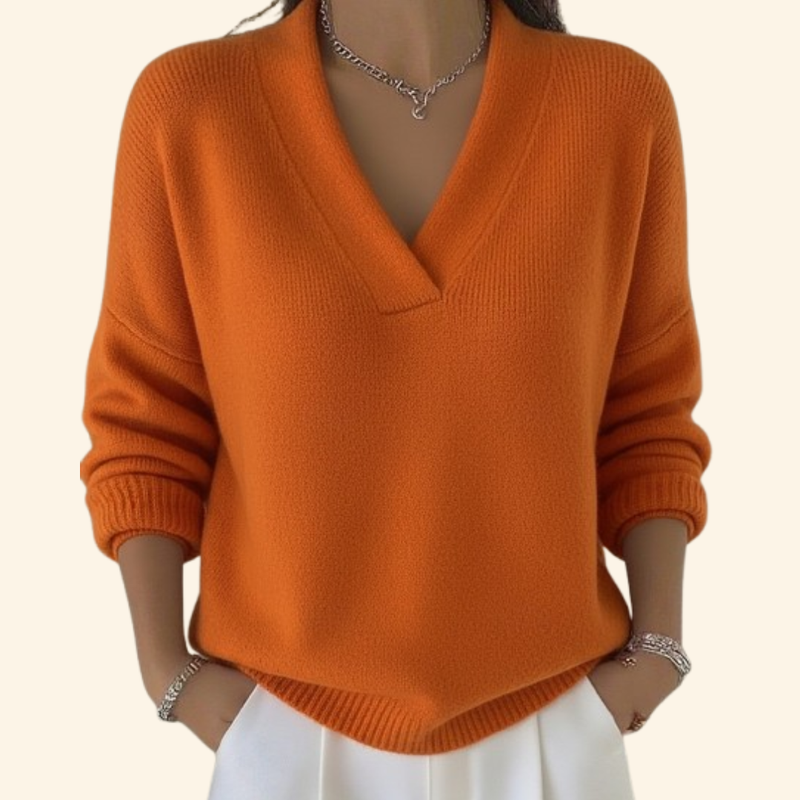 Clara | Graceful V-Neck Knit Sweater