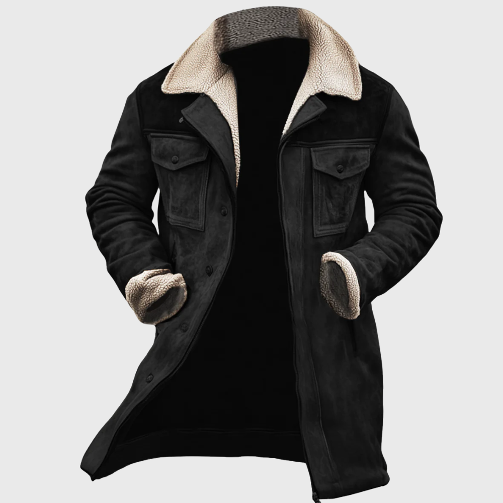 Weston | Structured Shearling-Collar Longline Statement Coat