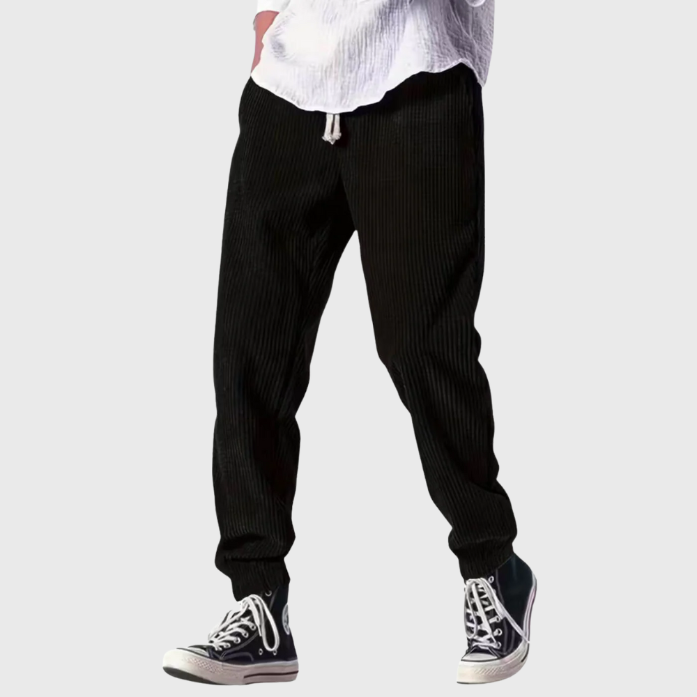 Elliot | Textured Drawstring Straight-Leg Pants