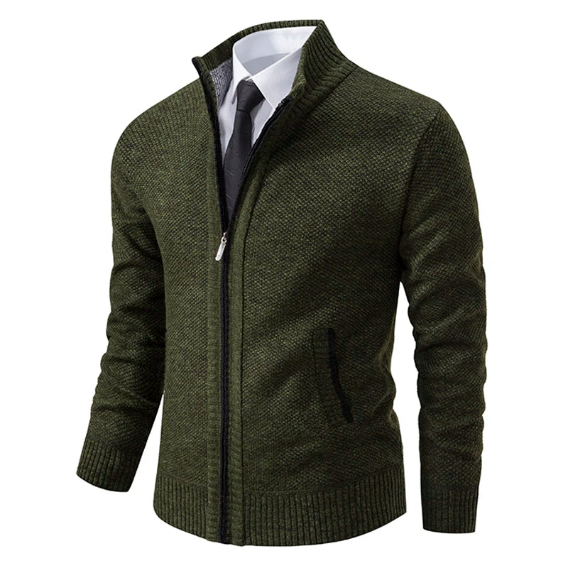 Harrison | Refined Zip-Front Textured Style Cardigan