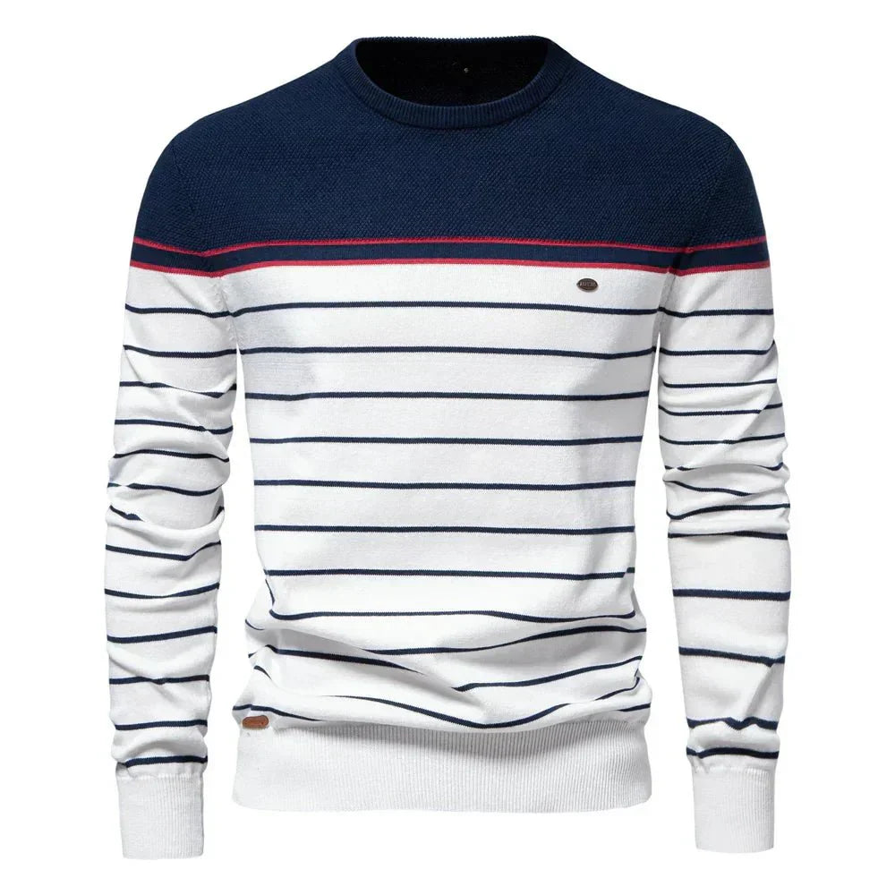Nathan | Refined Striped Knit Pullover