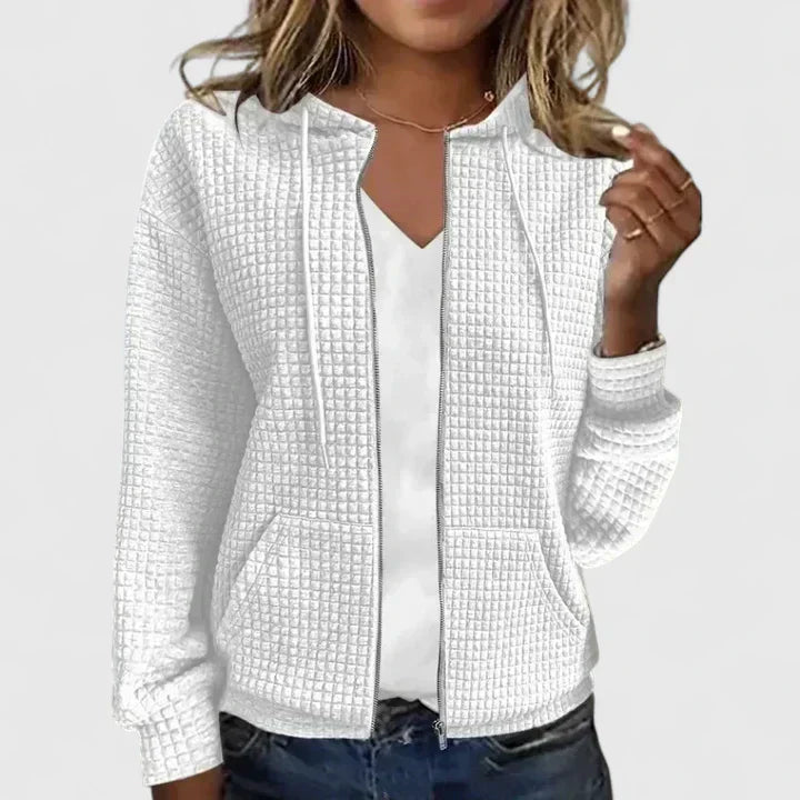 Martha | Elegant Textured Zip-Up Cardigan