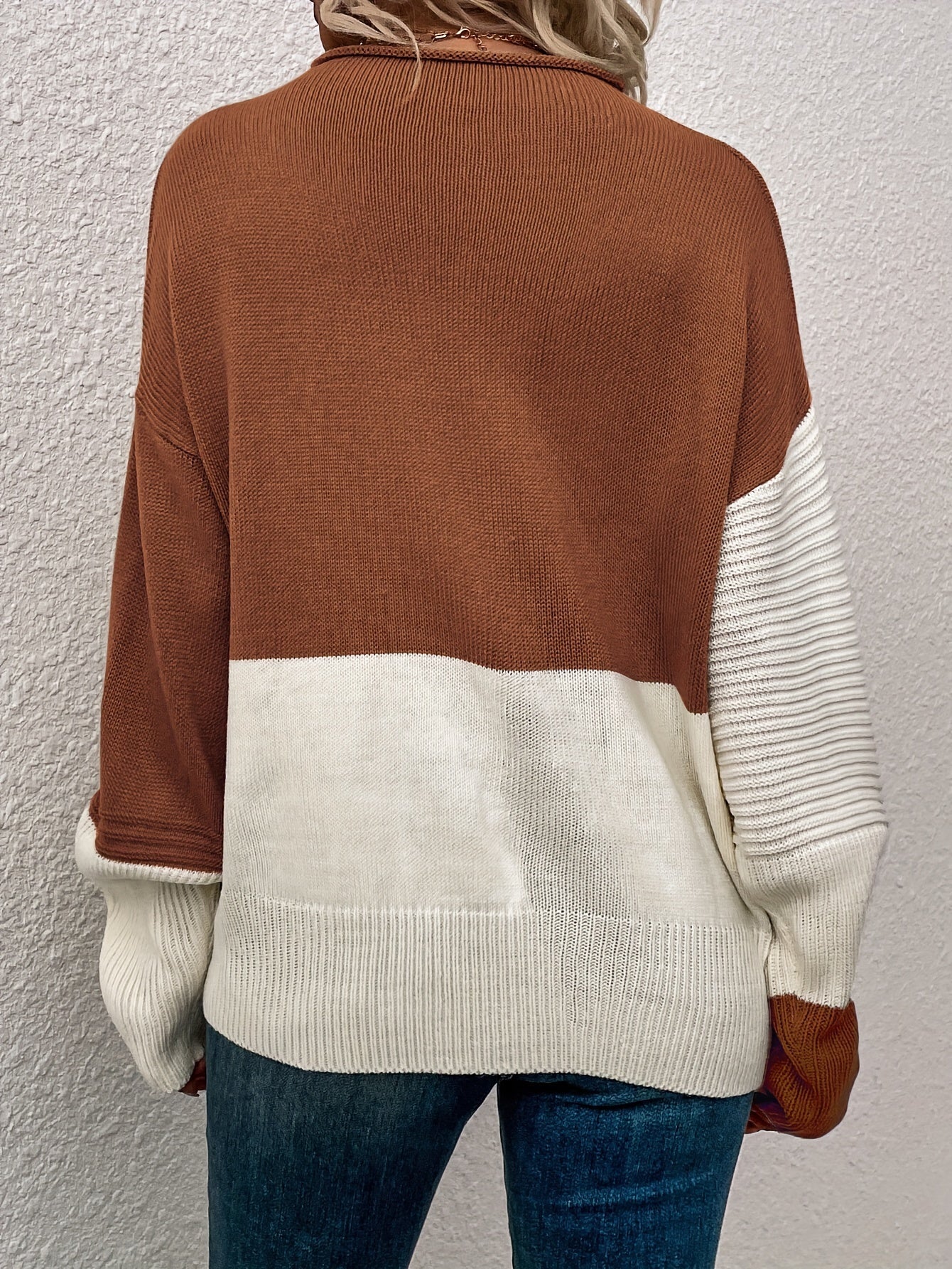 Talia | Chic Two-Tone Drop-Shoulder Style Pullover