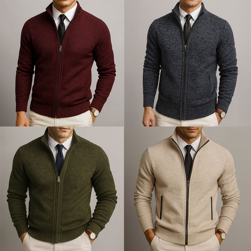 Jake – Merino Wool Zip-Up Cardigan
