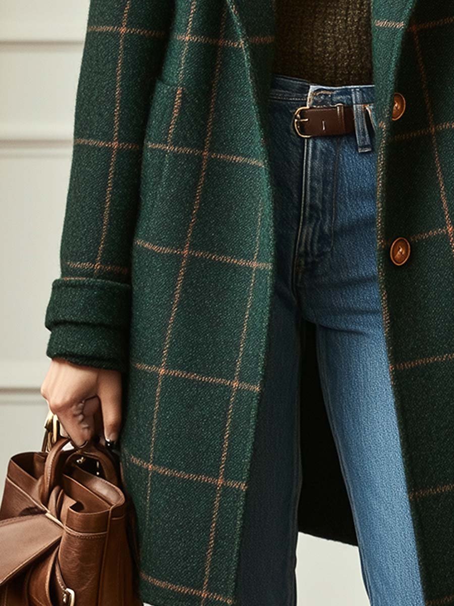 Claire | Elegant Checked Winter Coat